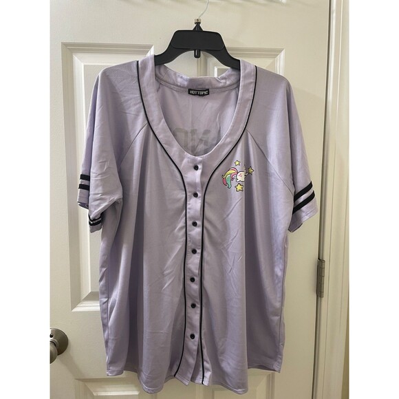 Hot Topic Lavender CATICORN Purple Unicorn Fancy Baseball Jersey Top 2XL - Picture 1 of 6